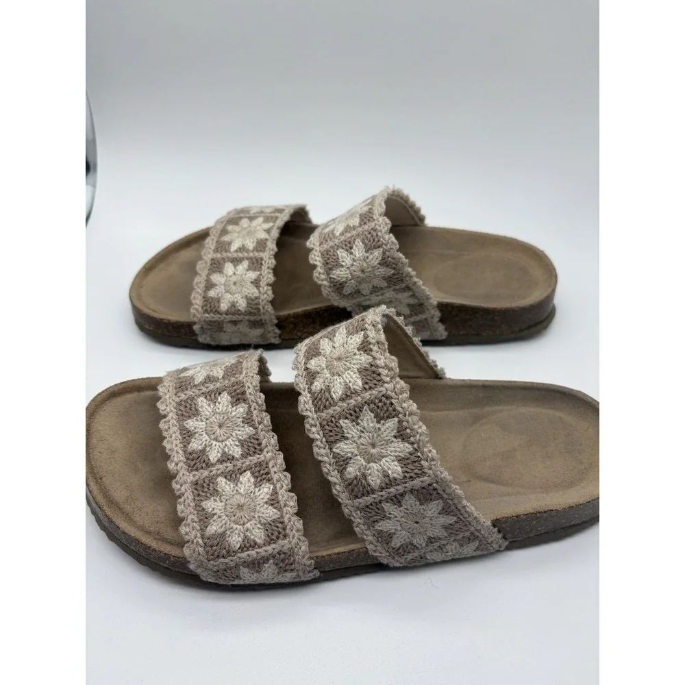 Haute Hippie Maddie Beige Crochet Sandals, 6.5